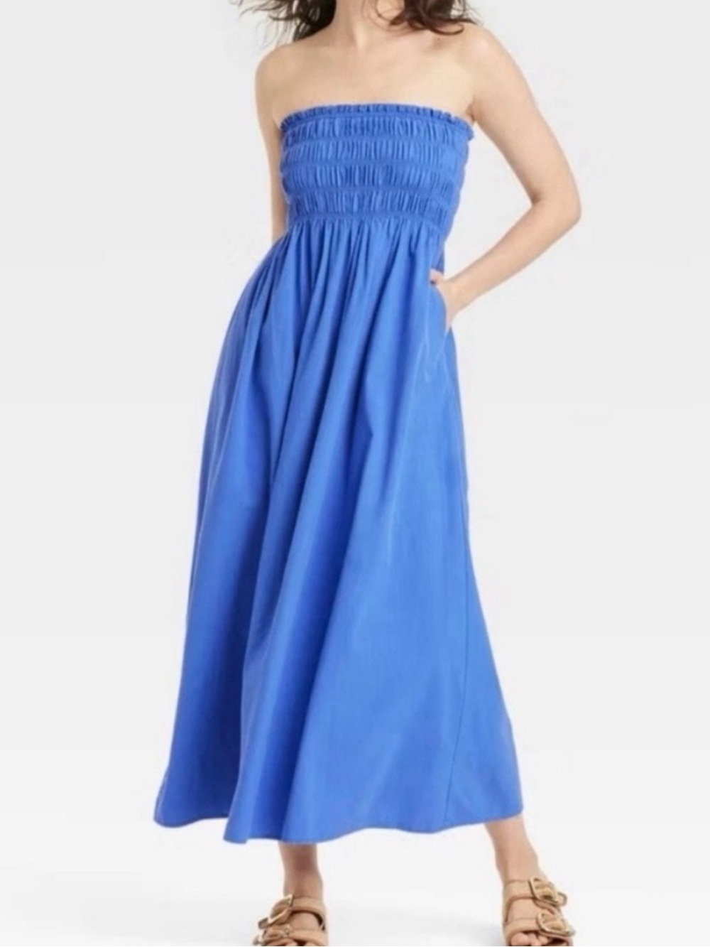 Universal Thread Royal Blue Smocked Midi Dress